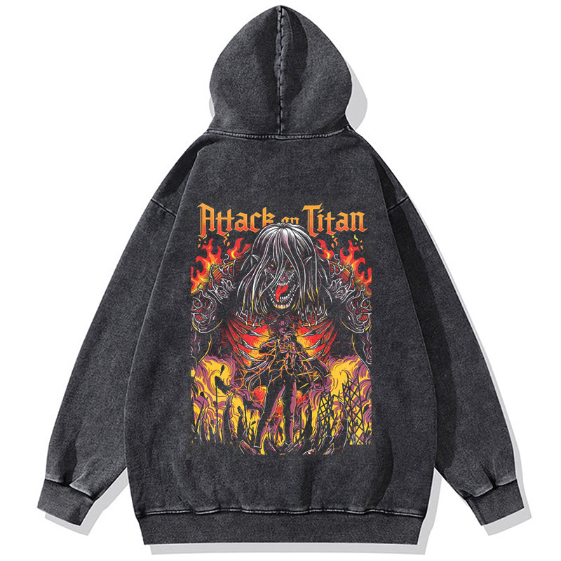 Eren Fire Vintage Hoodie