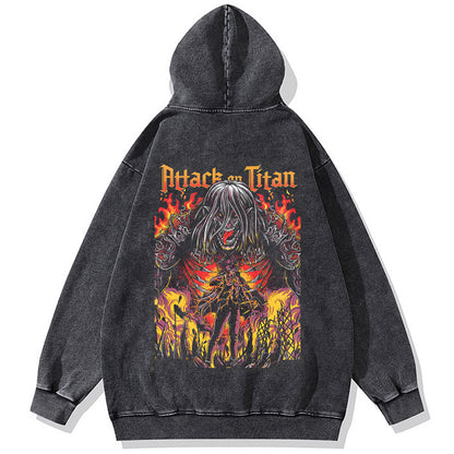 Eren Fire Vintage Hoodie