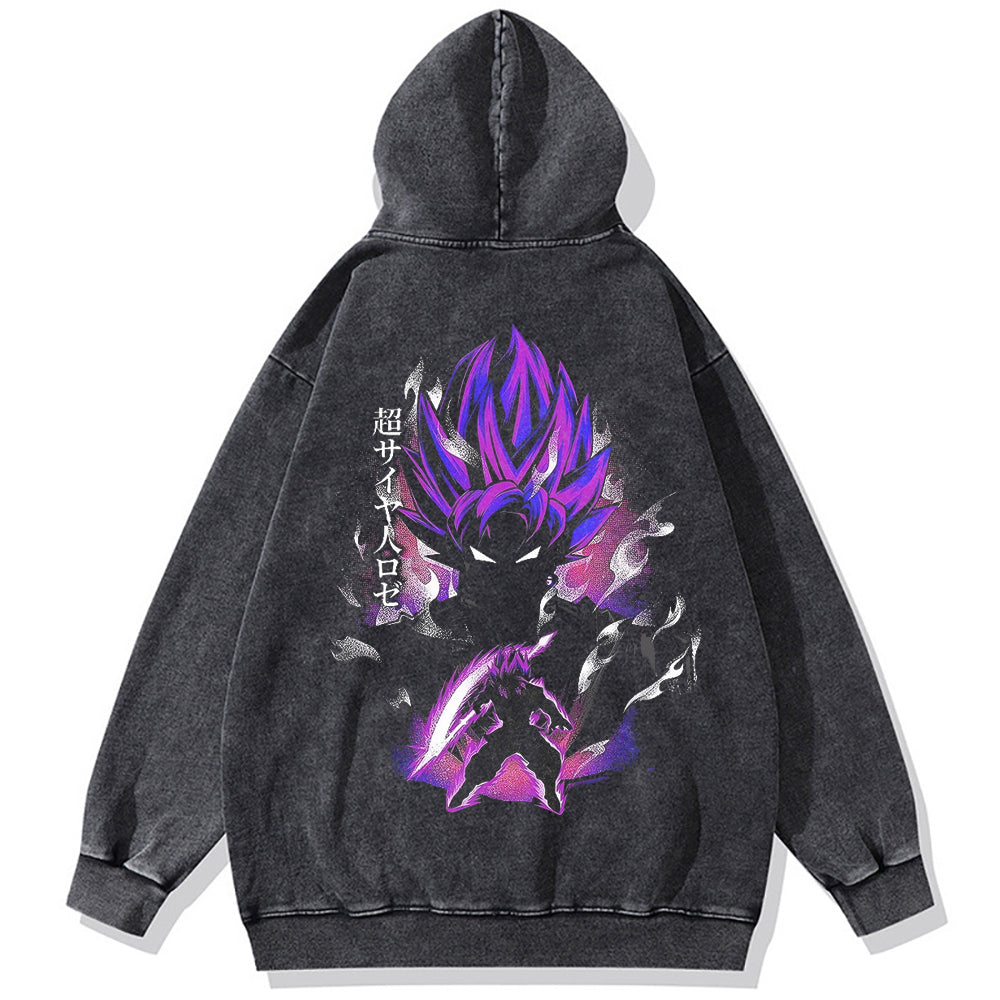 Super Saiyan Black Vintage Hoodie