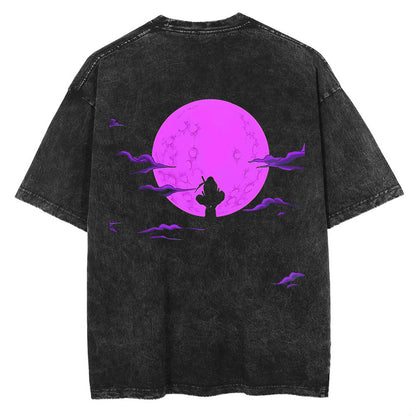 Moonlit Night Back Print Vintage T-Shirt